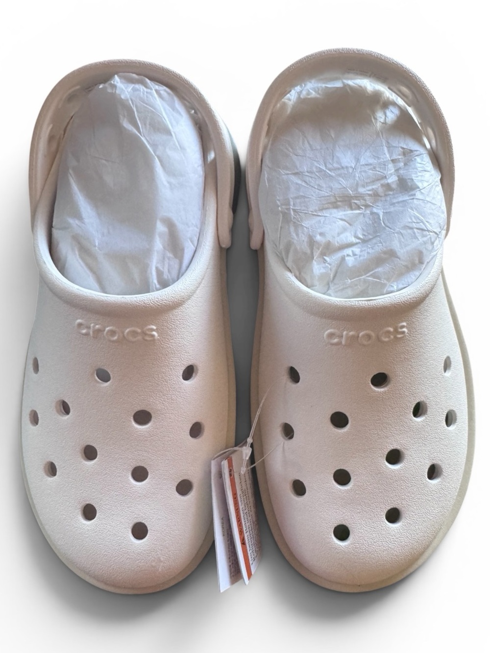 Crocs Classic Stacked Platform Clog Chalk Bone White M4/W6 NWT Elevated Clogs - Picture 7 of 11